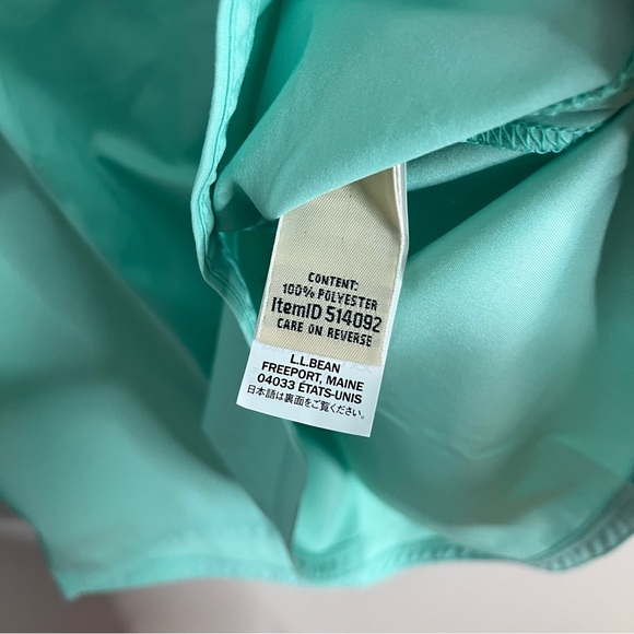 L.L. Bean Size Small 1/4 Zip High Collar Mint Green Wind Sun Breaker Vented Top - Picture 4 of 6